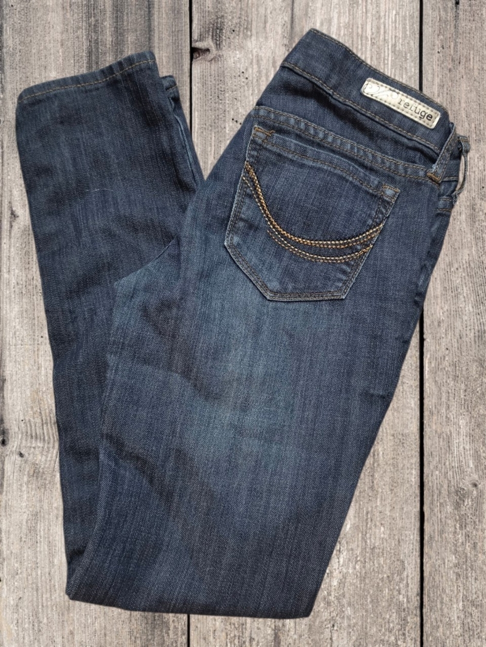 refuge Women's Indigo Bootcut Jeans with Contrast Stitching